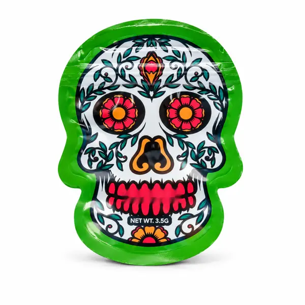 Style reference S72: Green floral skull